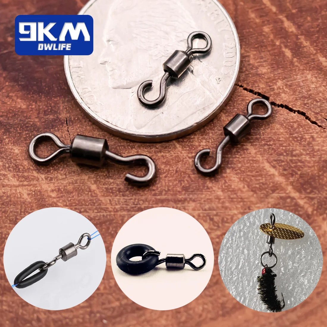 Fishing Swivels 50~200Pcs Open Eye Rolling Swivel Quick Change Leader Line Connector Stainless Steel Swivels Freshwater Tackle