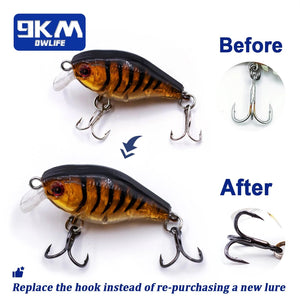 9KM 4X Fishing Treble Hooks 25~100Pcs High Carbon Steel Brabed Sharp Replacement Fishing Hooks Hard Lures Trout Bluefish Salmon