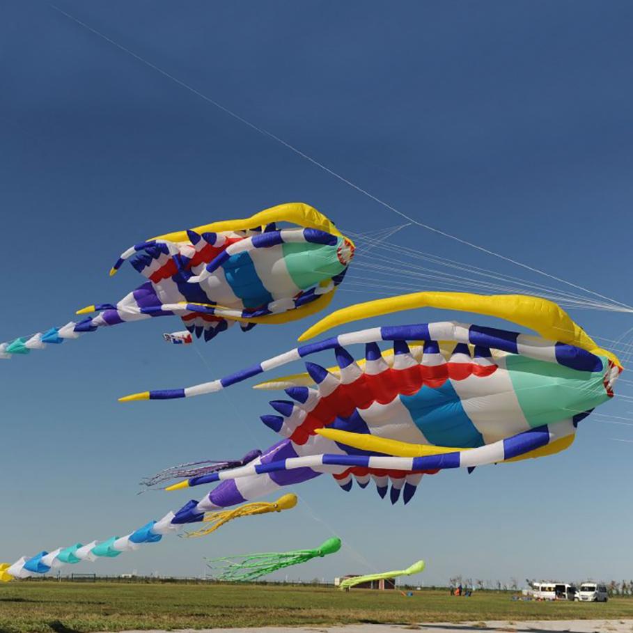 9KM 15M Mallworm Kite Line Laundry Kite Soft Inflatable 30D Ripstop Nylon for Kite Festival with Bag  (Accept wholesale)