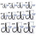 Load image into Gallery viewer, 9KM 4X Fishing Treble Hooks 25~100Pcs High Carbon Steel Brabed Sharp Replacement Fishing Hooks 
