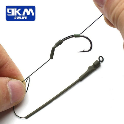 30Pcs Carp Fishing Rigs Shrink Tube 50~80mm Heating Shrink Tube 1.6~3.6mm Terminal Inline Hook Carp Fishing Hair Rigs DIY Tackle