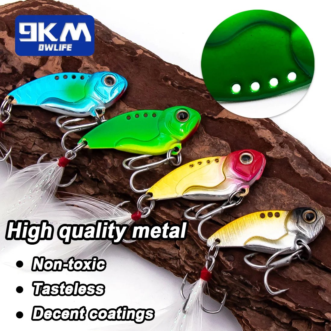 9KM Metal Fishing Spoons Long Cast Bait 8~13g Fishing Lures VIB 