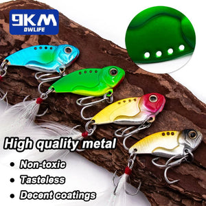 9KM Metal Fishing Spoons Long Cast Bait 8~13g Fishing Lures VIB 