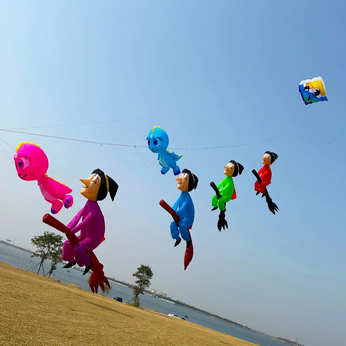9KM 4m Sorceress Kite Line Laundry Kite Pendant Soft Inflatable Show Kite for Kite Festival 30D Ripstop Nylon with Bag