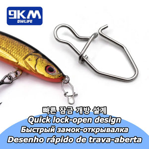 Fishing Snap Clip Stainless Steel Fishing Lure Connector Cross Lock Duo Lock Fast Snaps Fishing Freshwater Crankbait Snap Tackle