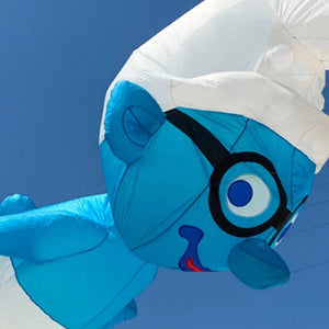 9KM 5m Blue White Kite Line Laundry Kite Pendant Soft Inflatable Show Kite for Kite Festival 30D Ripstop Nylon with Bag