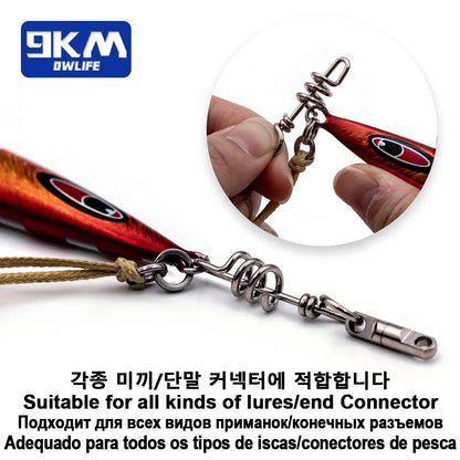 Fishing Corkscrew Swivel Snaps Heavy Duty Round Swivels Snap Lure Connector 