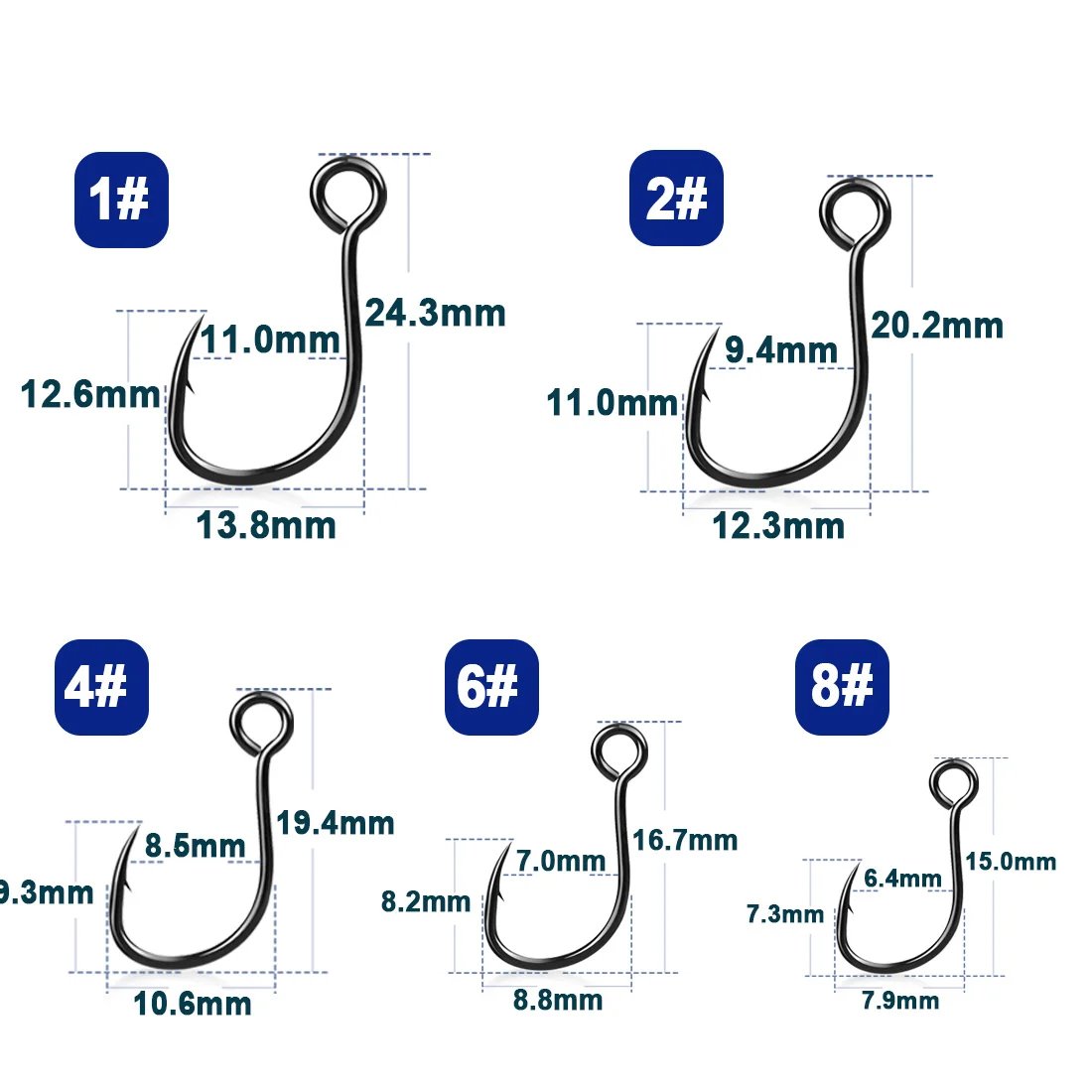 9KM Inline Single Hooks 50~200Pcs Siwash Hooks Saltwater Fishing Lures 