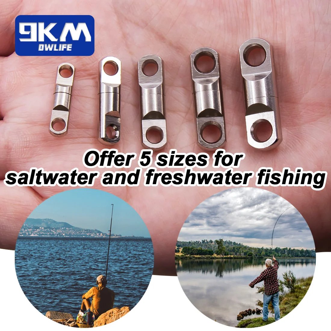 Cheap 10Pcs 3-Way Swivels Fishing Tackle T-Turn Saltwater