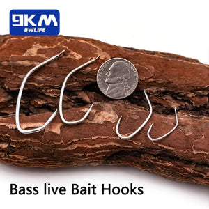 Bass Fishing Hooks Baitholder Fishing Hooks 50~200Pcs Live Bait Hook Wide Gap Worm Catfish Hook Saltwater Freshwater Tackle