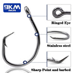 Load image into Gallery viewer, Saltwater Fishing Circle Hooks 25~100Pcs Giant Fishing Hook In-line Catfish Hooks Stainless Steel Shark &amp; Swordfish &amp;Tuna Hook
