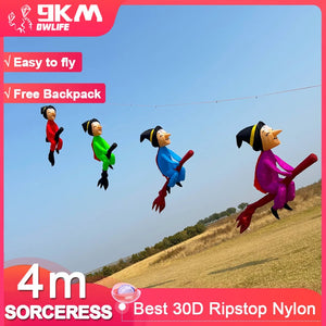 9KM 4m Sorceress Kite Line Laundry Kite Pendant Soft Inflatable Show Kite