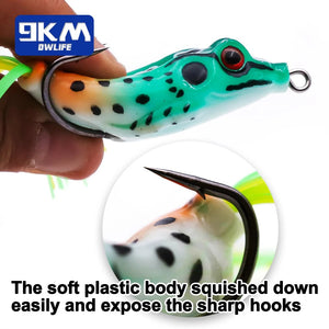 Topwater Frog Lures for Bass Fishing Frog Lure with Sharp Hooks