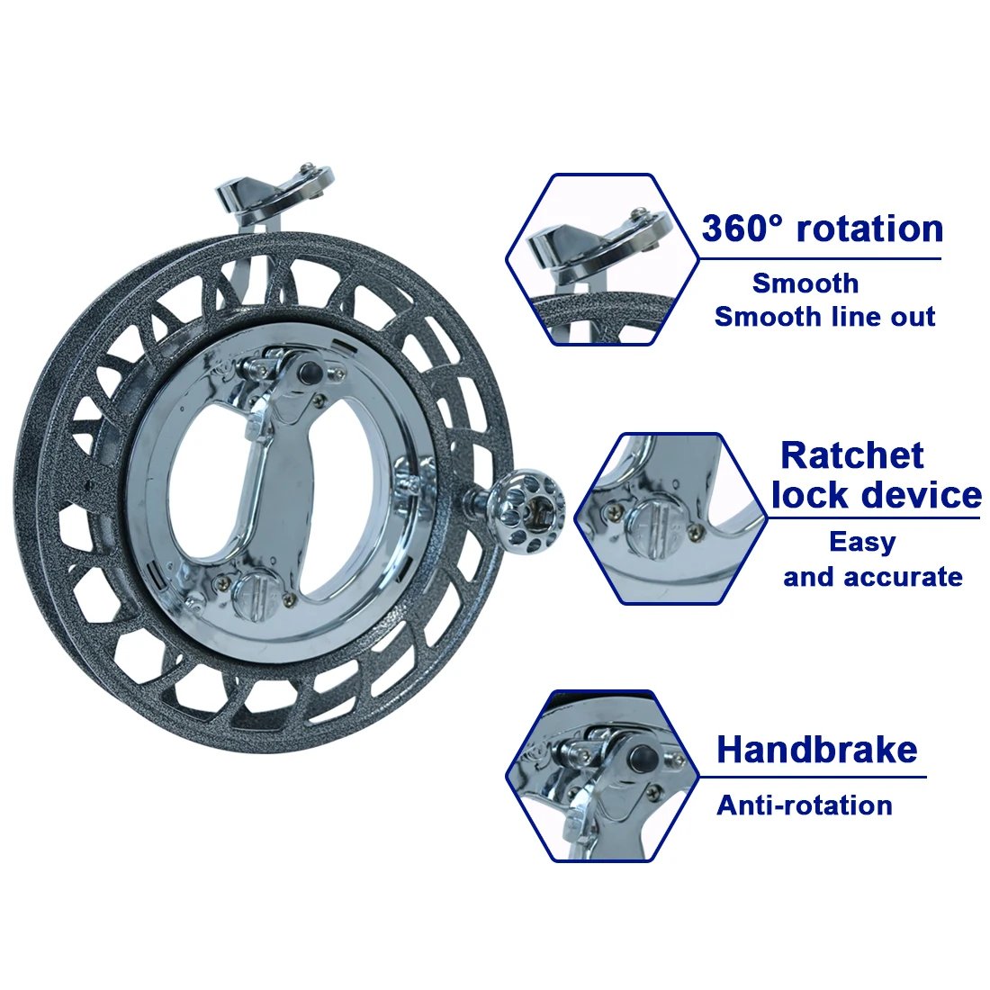 9KM 28cm Large Kite Reel With Bracket Professional Sports Brake System