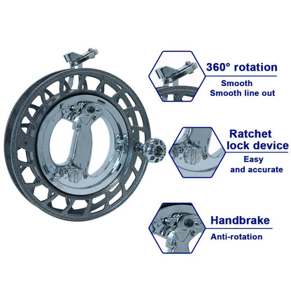 9KM 28cm Large Kite Reel With Bracket Professional Sports Brake System