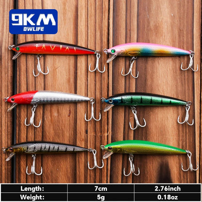 Hard Minnow Fishing Lures 7cm Jerkbait Swimbait 