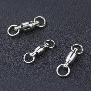 Ball Bearing Swivel Fishing Accessories Coppery & Stainless Steel Fishing Swivel Solid Rings for Trolling Bait or Lure 10~20Pcs