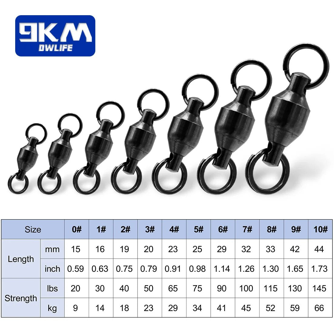 Fishing Swivels Ball Bearing Swivel with Split Rings