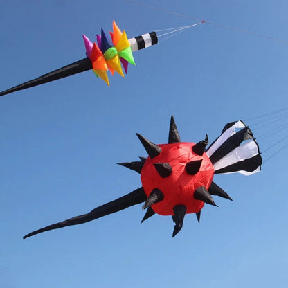 9KM 5.2m Spikey Balls Kite Line Laundry Kite Pendant Soft Inflatable Show Kite for Kite Festival 30D Ripstop Nylon with Bag