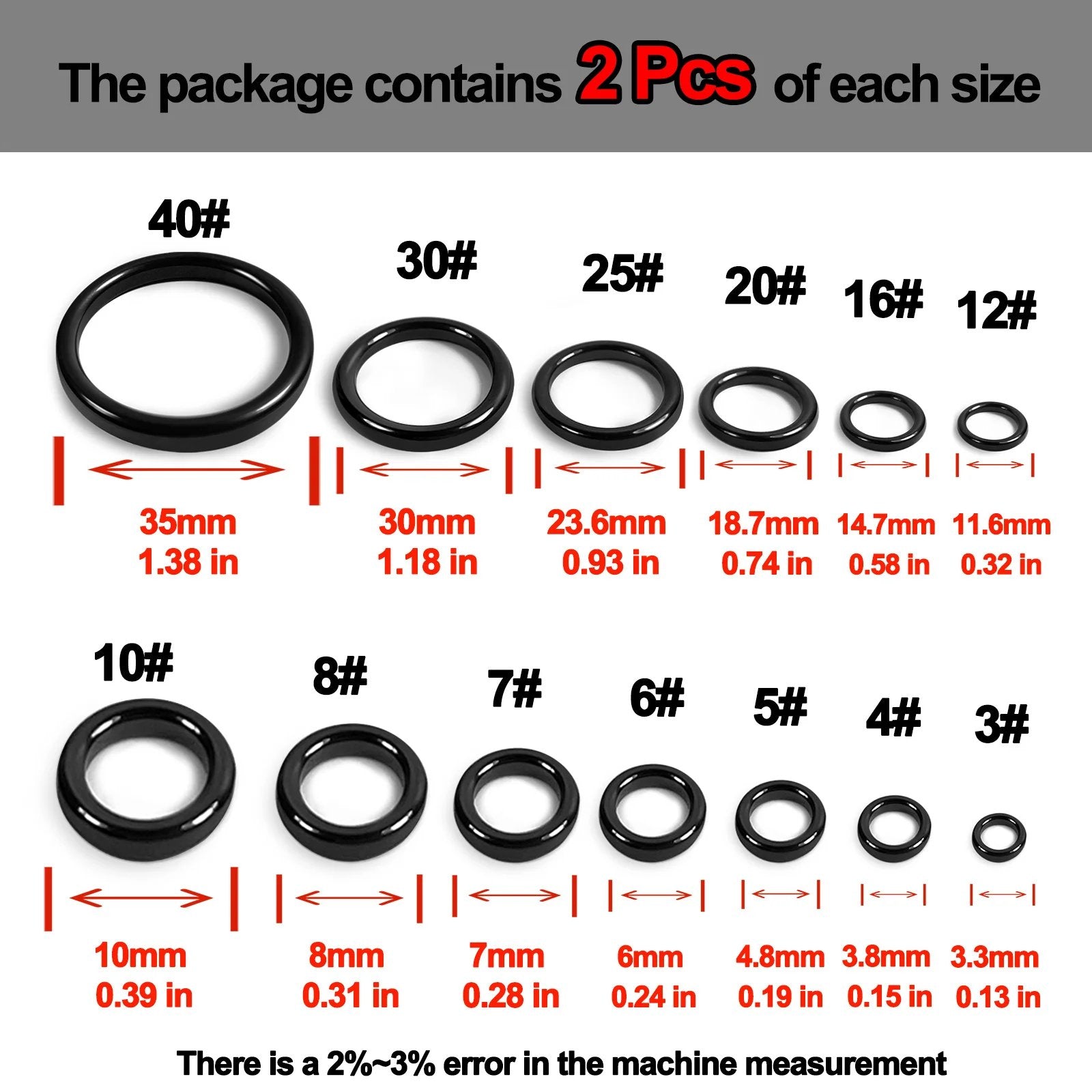 26Pcs Fishing Rod Repair Kit Ring Wear Resistant Ceramic Guide Ring