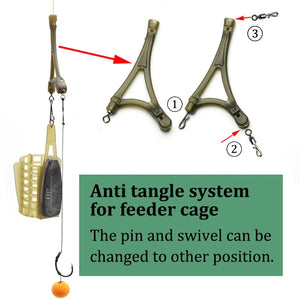 9KM Carp Fishing Accessories 10Pcs Anti Tangle System Break-away Spreader Bar For Method Feeder