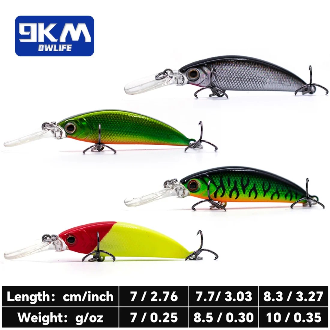 Hard Minnow Fishing Lures Deep Diving Crankbait Jerkbait Sinking Lures Treble Hooks Walleye Fishing Lures Life-Like Swimbait