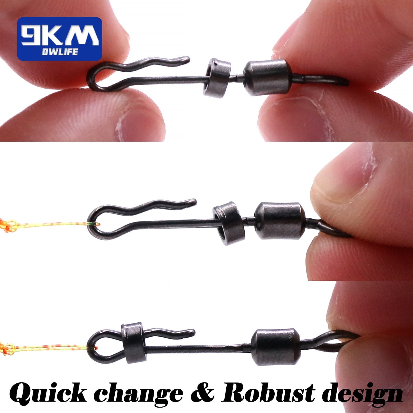 Fishing Rolling Swivel Snap Fishing Hook Fast Connector Solid Rings Fishing Line Quick Link Carp Wear-resistant Rustproof Brass