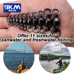 Load image into Gallery viewer, Fishing Swivels Ball Bearing Swivel with Split Rings 25~100Pcs Stainless Steel Ring Saltwater Fishing Snap Fish Hooks Connectors
