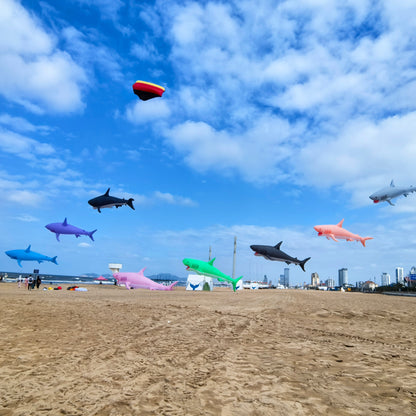 9KM 12m Shark kite Line Laundry Pendant Soft Inflatable Show Kite for Kite Festival 30D Ripstop Nylon Fabric (Accept wholesale)