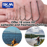 Load image into Gallery viewer, Saltwater Fishing Hooks 50~200Pcs Spear Sharp Bait Hooks Offset Hook High Carbon Steel Ringed eye Aberdeen Catfish Bass Hooks
