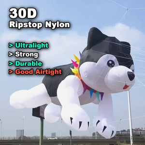 9KM 12m Husky Kite Line Laundry Kite Pendant Soft Inflatable Show Kite for Kite Festival 30D Ripstop Nylon with Bag