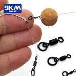 Load image into Gallery viewer, 9KM Carp Fishing Swivel 30~60Pcs Quick Change Rolling Swivel With Ring Matt Black Micro Hook Ring Link Ring Carp Fishing Tackle
