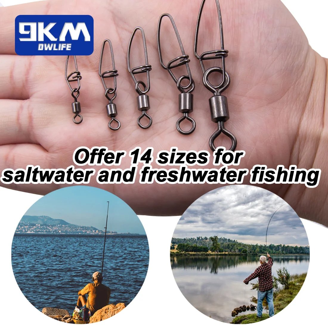 Snap Swivels Saltwater Fishing Tackle Catfishing Equipment Cross-Lok Snap Fishing Hook Lure Connector Fishing Barrel Clip Swivel