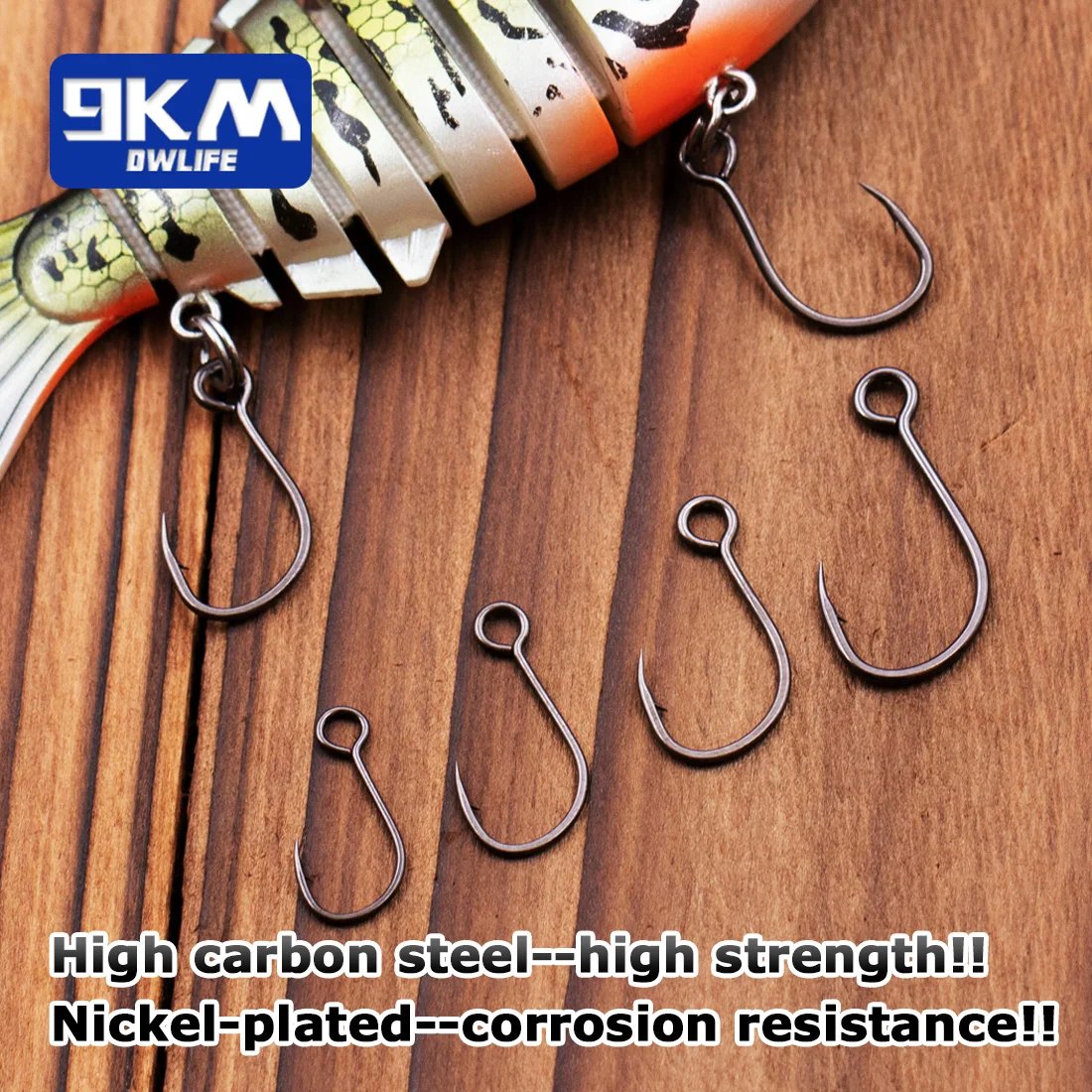 9KM Inline Single Hooks 50~200Pcs Siwash Hooks Saltwater Fishing Lures 