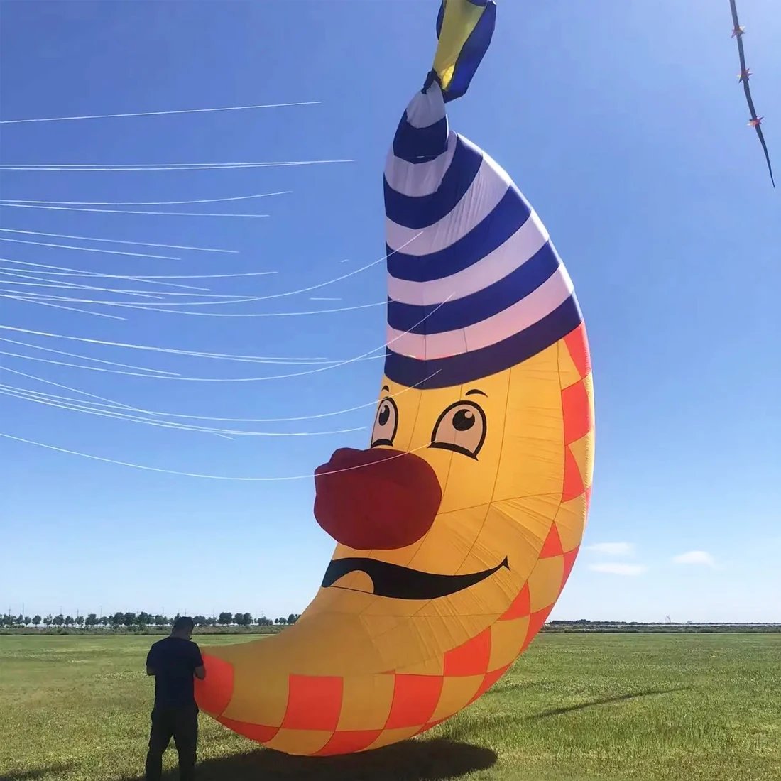 9KM 10m Moon Kite Line Laundry Pendant Soft Inflatable Show Kite for Kite Festival 30D Ripstop Nylon with Bag
