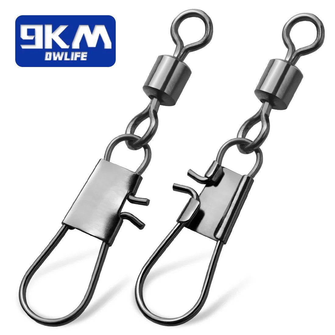 Fishing Pin Connector Barrel Swivels with Interlock Snap Freshwater Saltwater Fishing Swivels Snap Tackle Leader Lure Jigs Line