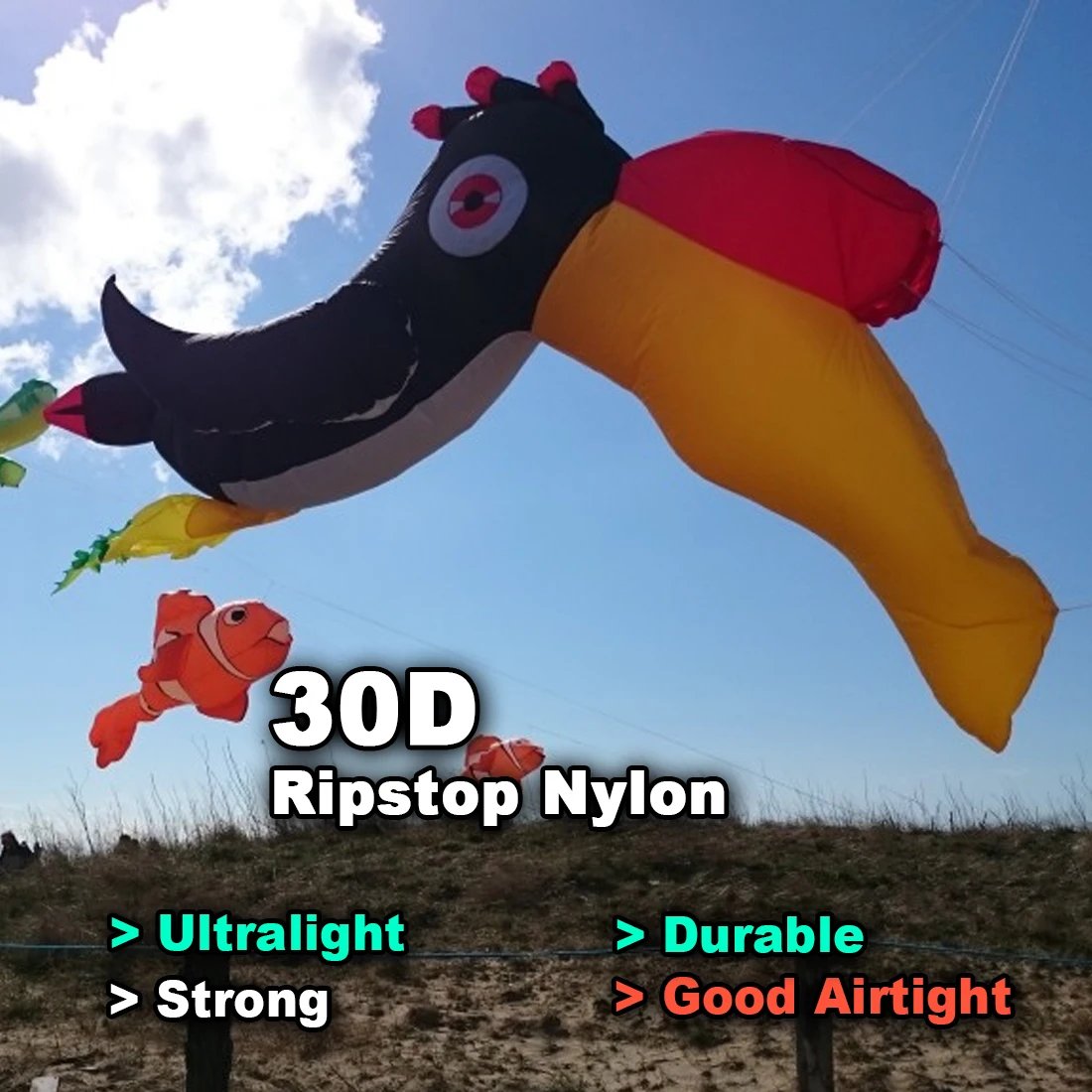 3.5m Raven Kite Line Laundry Kite Pendant Soft Inflatable Show Kite