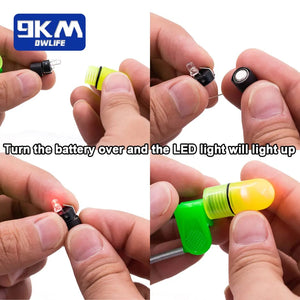 10Pcs Fishing Bells for Rods Bite Bait Alarm Light Clip Night Twin Bells Ring Night Sea Fishing with LED Light Catfishing Tackle