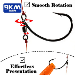 Drop Shot Fishing Hooks Swivels Fishing in-line DropShot Rig Worm Hook 25~100Pcs High Carbon Steel for Carp Bass Perch Catfish