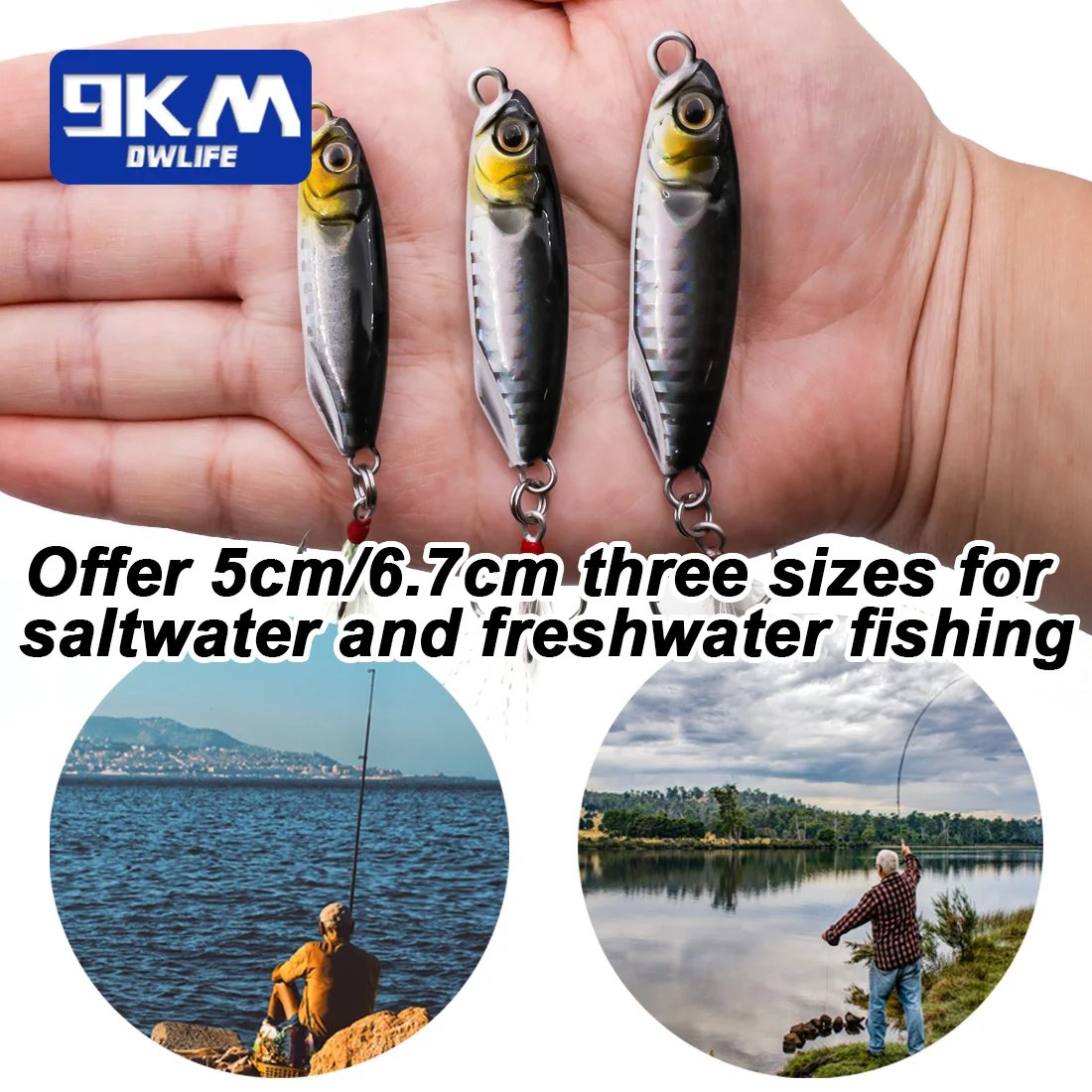 Fishing Jigs 20~37.5g Jigging Lures Trolling Spoon Lures Saltwater Treble Hooks for Tuna Salmon Sailfish Bass Grouper Snapper