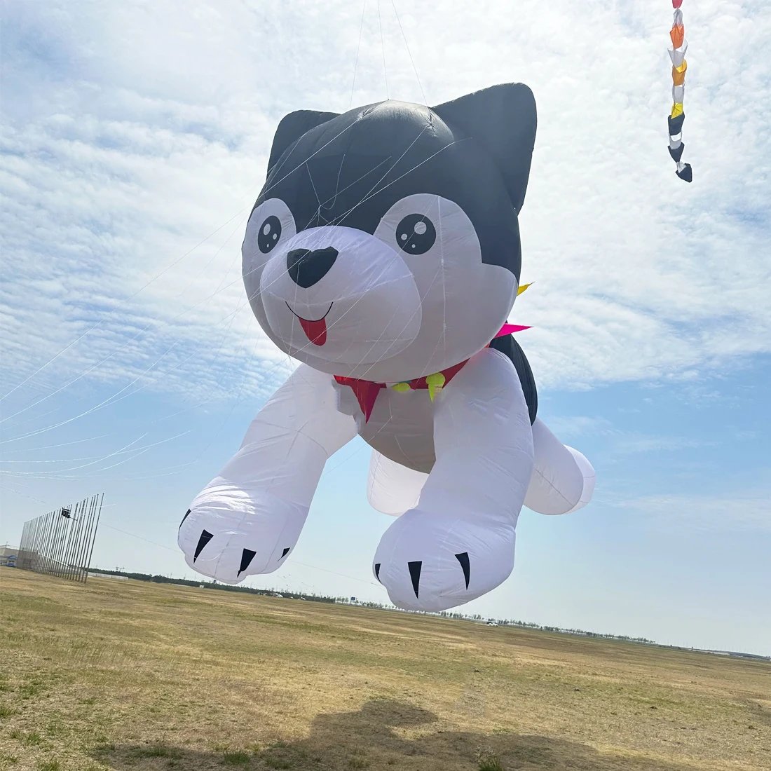 9KM 12m Husky Kite Line Laundry Kite Pendant Soft Inflatable Show Kite for Kite Festival 30D Ripstop Nylon with Bag