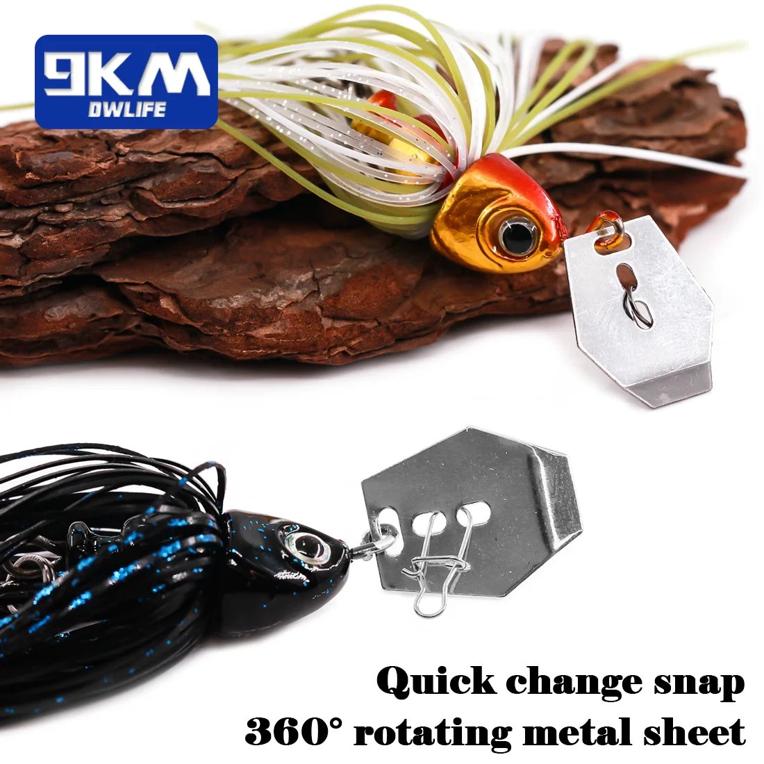 Fishing Bladed Jig Head Lures Bass Spinner Baits Topwater Jigs Buzzbait Swimbait Freshwater Bass Trout Salmon Pike with EWG Hook