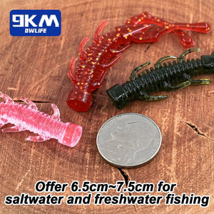 9KM Soft Silicone Fishing Lures for Bass Swimbaits Dragonfly Larva Lures Freshwater Trout Panfish Catfish Perch Saltwater 10Pcs