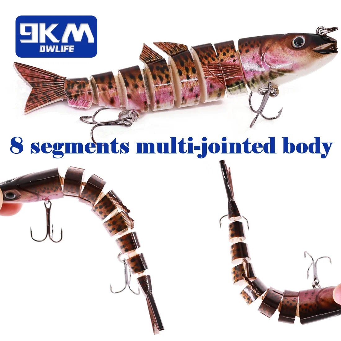 Fishing Lures 21.5g Multi Jointed Swimbait Segmented Fishing Bait for Freshwater and Saltwater Lifelike Bass Fishing Lure 12.5cm