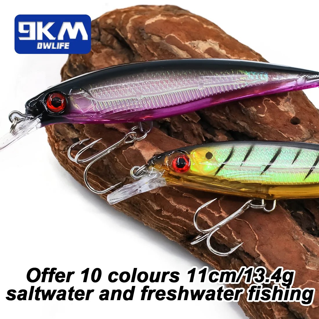 Fishing Lures Hard Minnow Baits 11cm/13.4g Topwater Hard Baits Jerkbait Swimbait Fishing Bass Walleye Lures Saltwater Freshwater