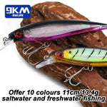 Lade das Bild in den Galerie-Viewer, Fishing Lures Hard Minnow Baits 11cm/13.4g Topwater Hard Baits Jerkbait Swimbait Fishing Bass Walleye Lures Saltwater Freshwater
