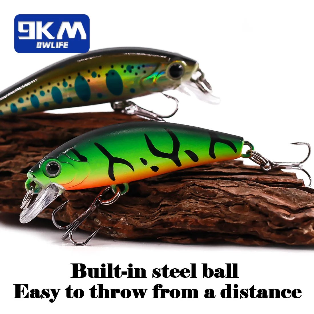 Minnow Fishing Lures 5.6cm Jerkbait Fishing Lure with Treble Hook Freshwater for Bass Trout Walleye Redfish Salmon Sinking Bait