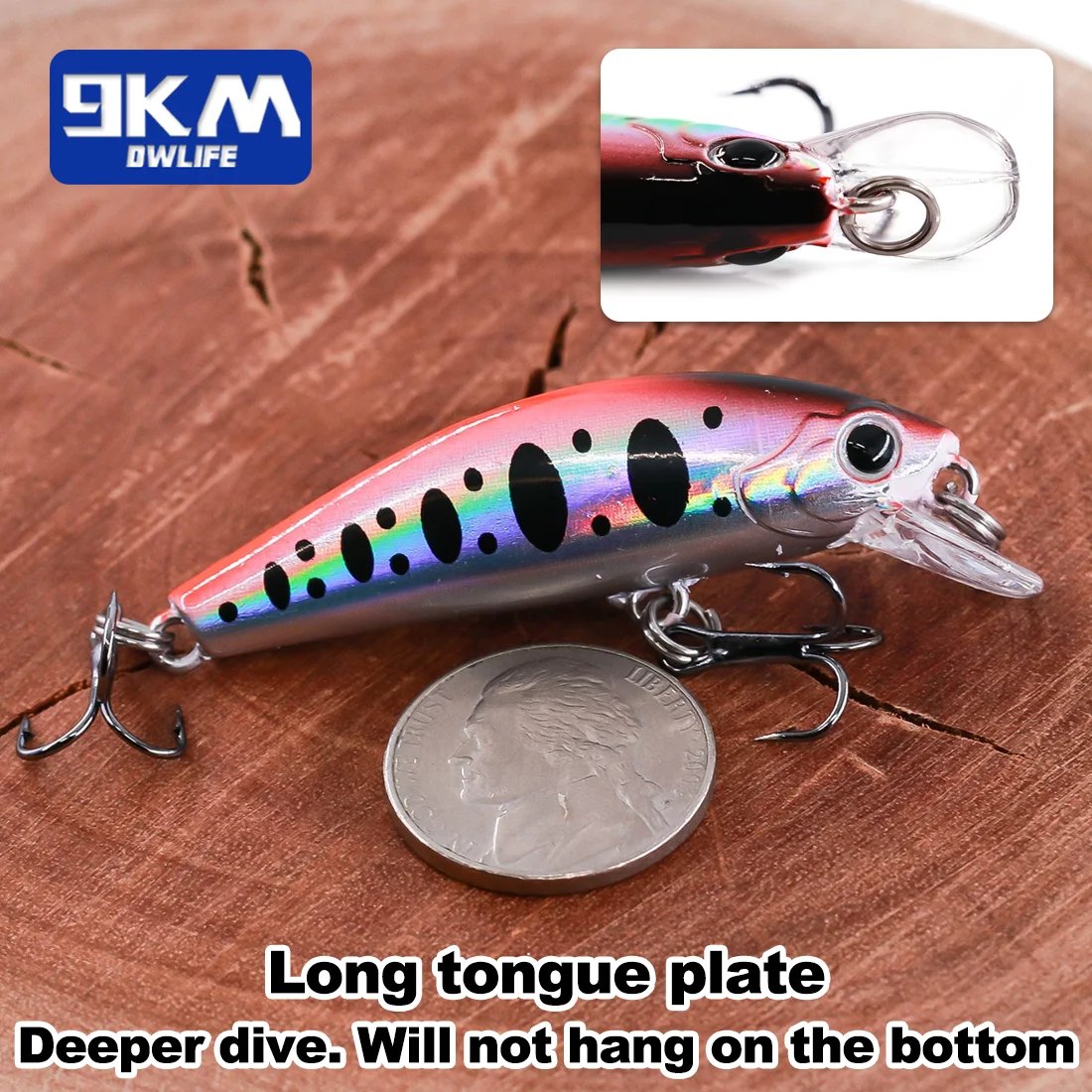 Minnow Fishing Lures 5.6cm Jerkbait Fishing Lure with Treble Hook Freshwater for Bass Trout Walleye Redfish Salmon Sinking Bait