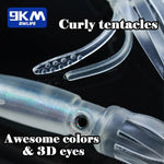 Load image into Gallery viewer, Luminous Octopus Swimbait Soft Lure with Skirt Tail 3D Fishing Eyes Curly Tentacles Lingcod Rockfish Jig Saltwater Ocean Fishing
