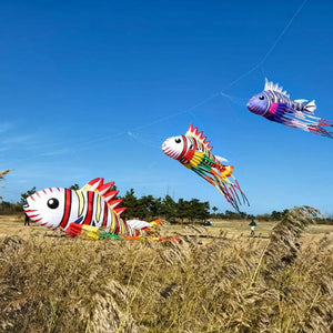 9KM 8m~12m Colorful Lionfish Kite Line Laundry Pendant Soft Inflatable Show Kite for Kite Festival 30D Ripstop Nylon Fabric